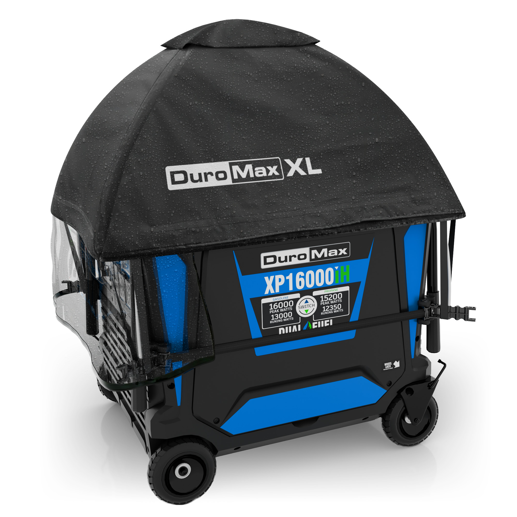 DuroMax DMX-GTV-XL XL Inverter Generator Cover — 42in.L x 28in.W x 24in.H, Weatherproof, Flame Retardant, Black, Model# DMX-GTV-XL